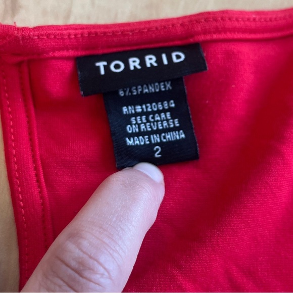 Torrid Square Neck Red Peplum Top 2X - Picture 2 of 7